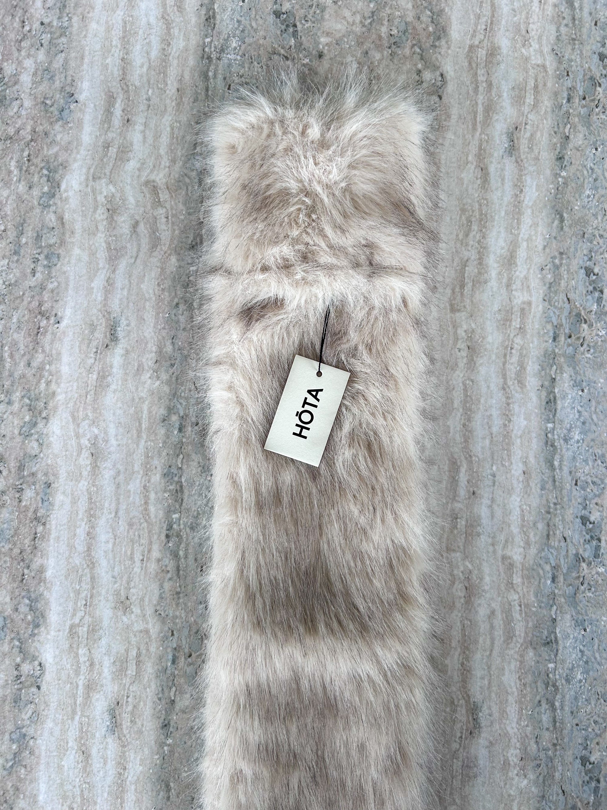 Off-White Faux Fur Hot Water Bottle